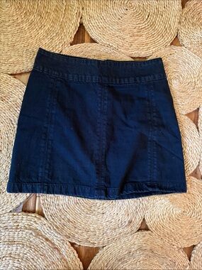 Free People Dark Wash Denim Mini Skirt